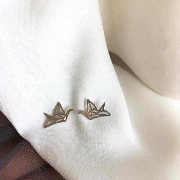 Lagom Studio Jewelry - 💙Orizuru Paper Crane Bird Art Earrings Origami